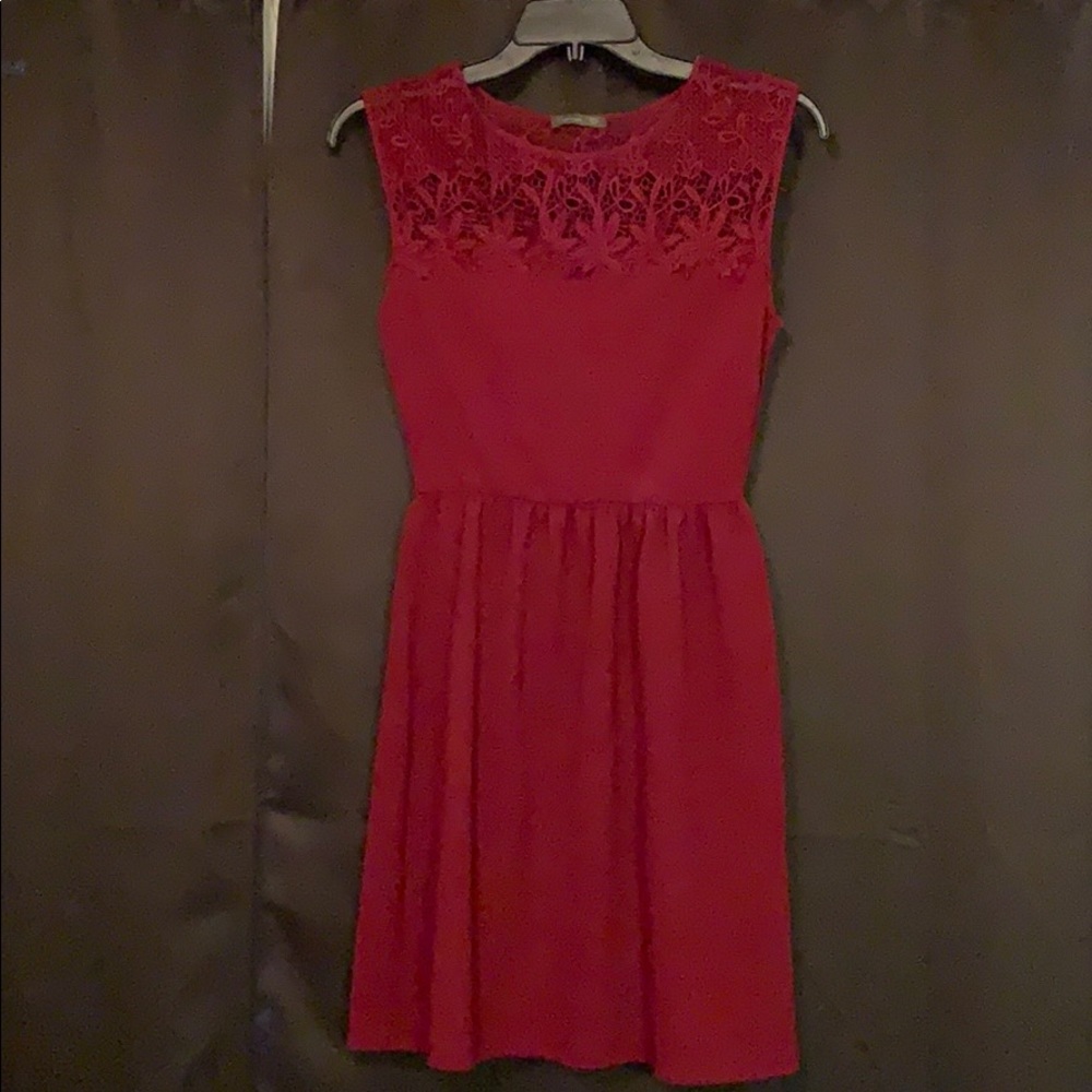 Wine lace dress